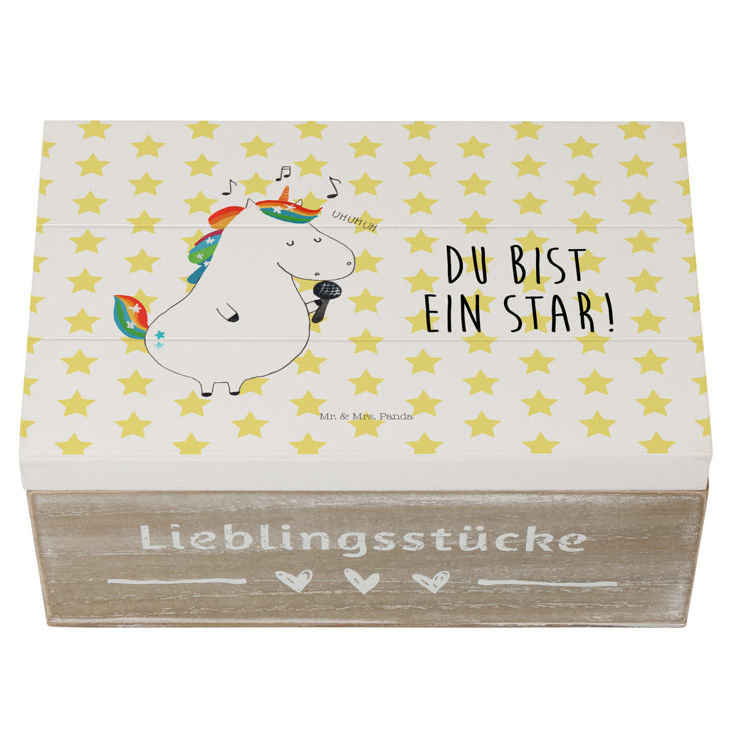 Holzkiste Einhorn Sänger Holzkiste, Kiste, Schatzkiste, Truhe, Schatulle, XXL, Erinnerungsbox, Erinnerungskiste, Dekokiste, Aufbewahrungsbox, Einhorn, Einhörner, Einhorn Deko, Pegasus, Unicorn, Glitzer, Konfetti, Party, Geburtstag, Feier, Fest, Disco, Sängerin, Sänger, Freundin
