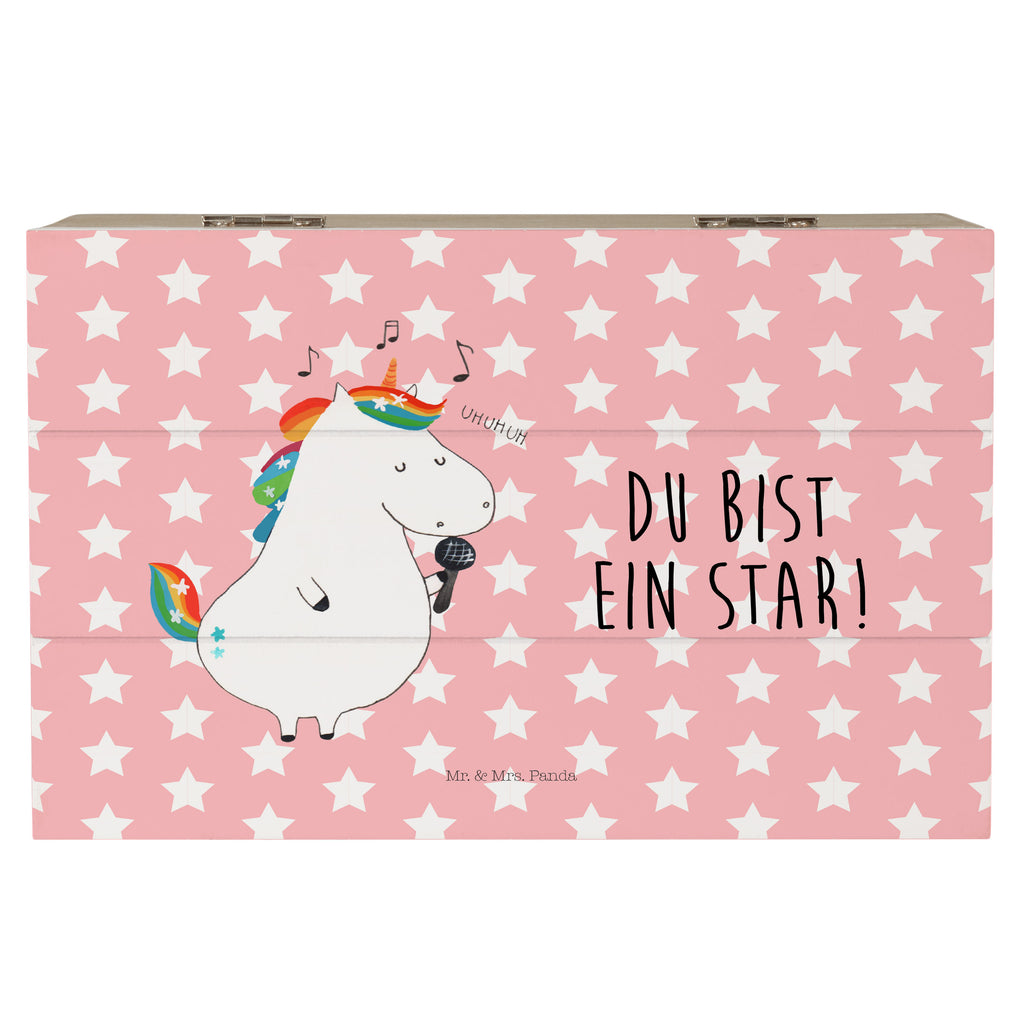 Holzkiste Einhorn Sänger Holzkiste, Kiste, Schatzkiste, Truhe, Schatulle, XXL, Erinnerungsbox, Erinnerungskiste, Dekokiste, Aufbewahrungsbox, Einhorn, Einhörner, Einhorn Deko, Pegasus, Unicorn, Glitzer, Konfetti, Party, Geburtstag, Feier, Fest, Disco, Sängerin, Sänger, Freundin