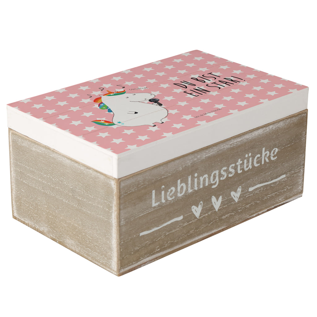 Holzkiste Einhorn Sänger Holzkiste, Kiste, Schatzkiste, Truhe, Schatulle, XXL, Erinnerungsbox, Erinnerungskiste, Dekokiste, Aufbewahrungsbox, Einhorn, Einhörner, Einhorn Deko, Pegasus, Unicorn, Glitzer, Konfetti, Party, Geburtstag, Feier, Fest, Disco, Sängerin, Sänger, Freundin
