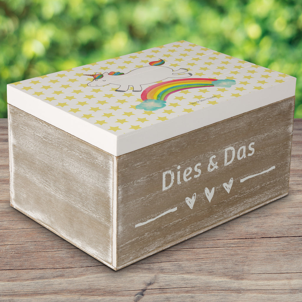Holzkiste Einhorn Regenbogen Holzkiste, Kiste, Schatzkiste, Truhe, Schatulle, XXL, Erinnerungsbox, Erinnerungskiste, Dekokiste, Aufbewahrungsbox, Einhorn, Einhörner, Einhorn Deko, Pegasus, Unicorn, Regenbogen, Glitzer, Einhornpower, Erwachsenwerden, Einhornautobahn