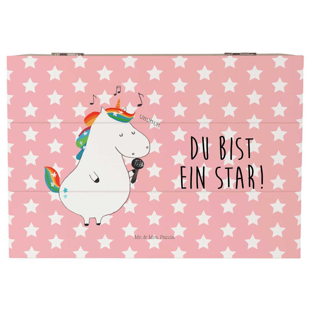 Holzkiste Einhorn Sänger Holzkiste, Kiste, Schatzkiste, Truhe, Schatulle, XXL, Erinnerungsbox, Erinnerungskiste, Dekokiste, Aufbewahrungsbox, Einhorn, Einhörner, Einhorn Deko, Pegasus, Unicorn, Glitzer, Konfetti, Party, Geburtstag, Feier, Fest, Disco, Sängerin, Sänger, Freundin