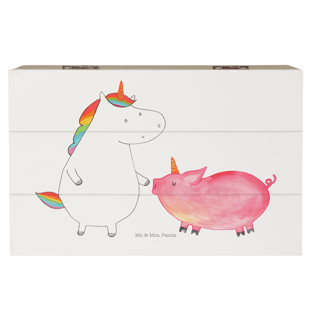 Holzkiste Einhorn + Schweinhorn Holzkiste, Kiste, Schatzkiste, Truhe, Schatulle, XXL, Erinnerungsbox, Erinnerungskiste, Dekokiste, Aufbewahrungsbox, Einhorn, Einhörner, Einhorn Deko, Pegasus, Unicorn, Freundschaft, Schweinhorn, Schwein, Freundin, Schweinchen