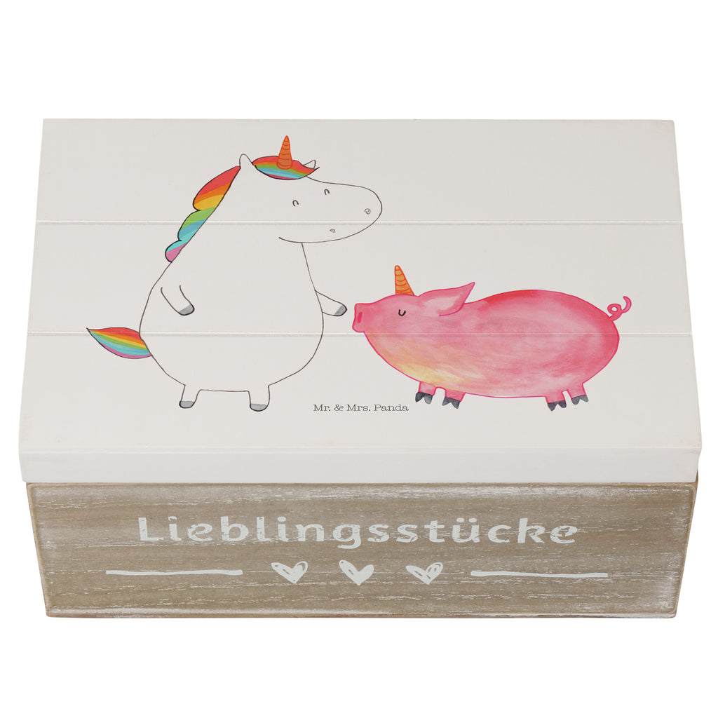 Holzkiste Einhorn + Schweinhorn Holzkiste, Kiste, Schatzkiste, Truhe, Schatulle, XXL, Erinnerungsbox, Erinnerungskiste, Dekokiste, Aufbewahrungsbox, Einhorn, Einhörner, Einhorn Deko, Pegasus, Unicorn, Freundschaft, Schweinhorn, Schwein, Freundin, Schweinchen