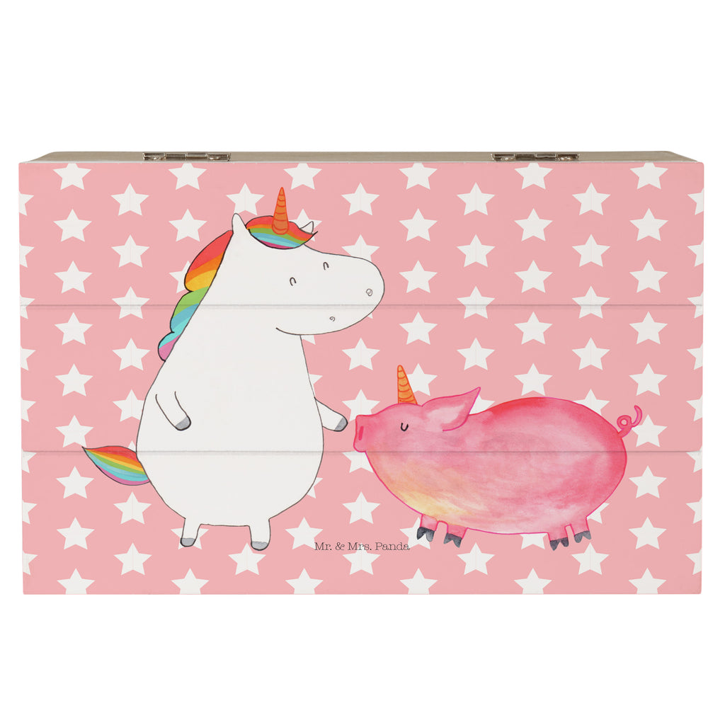 Holzkiste Einhorn + Schweinhorn Holzkiste, Kiste, Schatzkiste, Truhe, Schatulle, XXL, Erinnerungsbox, Erinnerungskiste, Dekokiste, Aufbewahrungsbox, Einhorn, Einhörner, Einhorn Deko, Pegasus, Unicorn, Freundschaft, Schweinhorn, Schwein, Freundin, Schweinchen