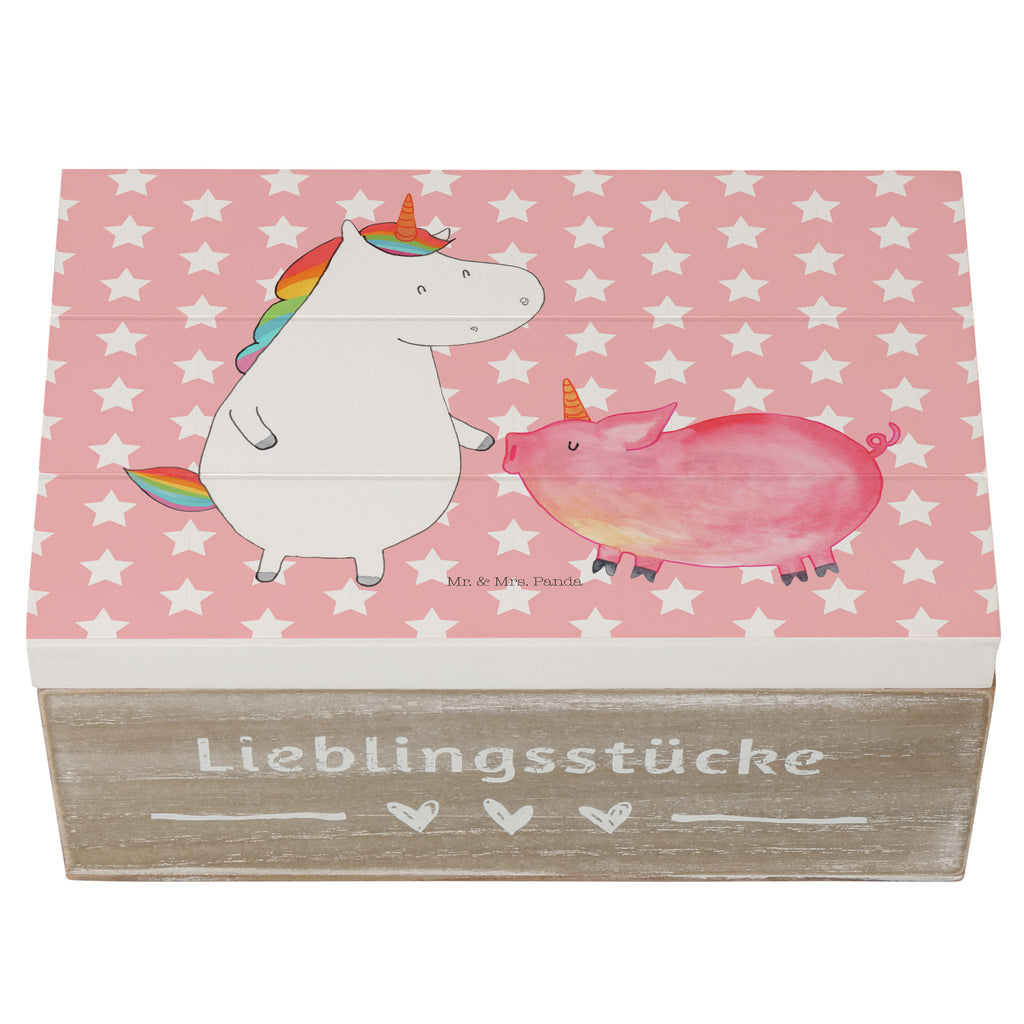 Holzkiste Einhorn + Schweinhorn Holzkiste, Kiste, Schatzkiste, Truhe, Schatulle, XXL, Erinnerungsbox, Erinnerungskiste, Dekokiste, Aufbewahrungsbox, Einhorn, Einhörner, Einhorn Deko, Pegasus, Unicorn, Freundschaft, Schweinhorn, Schwein, Freundin, Schweinchen