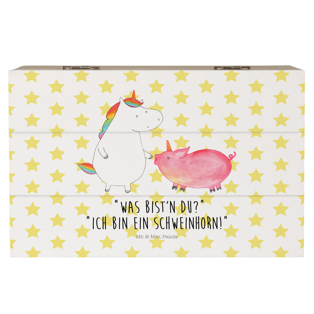 Holzkiste Einhorn + Schweinhorn Holzkiste, Kiste, Schatzkiste, Truhe, Schatulle, XXL, Erinnerungsbox, Erinnerungskiste, Dekokiste, Aufbewahrungsbox, Einhorn, Einhörner, Einhorn Deko, Pegasus, Unicorn, Freundschaft, Schweinhorn, Schwein, Freundin, Schweinchen