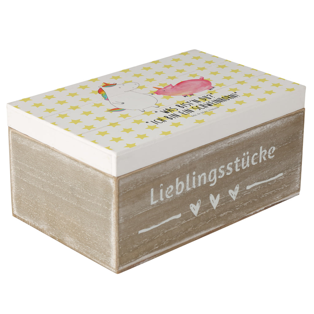 Holzkiste Einhorn + Schweinhorn Holzkiste, Kiste, Schatzkiste, Truhe, Schatulle, XXL, Erinnerungsbox, Erinnerungskiste, Dekokiste, Aufbewahrungsbox, Einhorn, Einhörner, Einhorn Deko, Pegasus, Unicorn, Freundschaft, Schweinhorn, Schwein, Freundin, Schweinchen