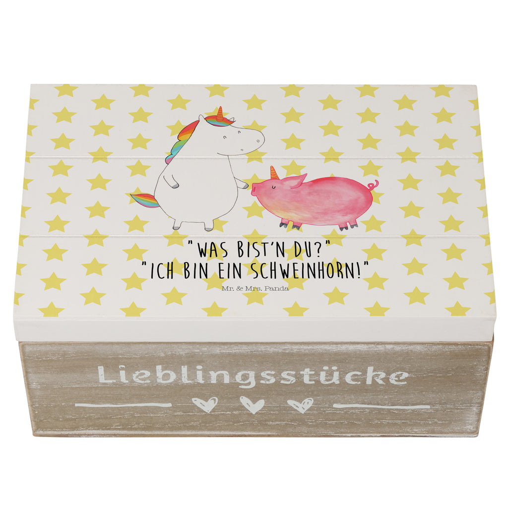 Holzkiste Einhorn + Schweinhorn Holzkiste, Kiste, Schatzkiste, Truhe, Schatulle, XXL, Erinnerungsbox, Erinnerungskiste, Dekokiste, Aufbewahrungsbox, Einhorn, Einhörner, Einhorn Deko, Pegasus, Unicorn, Freundschaft, Schweinhorn, Schwein, Freundin, Schweinchen