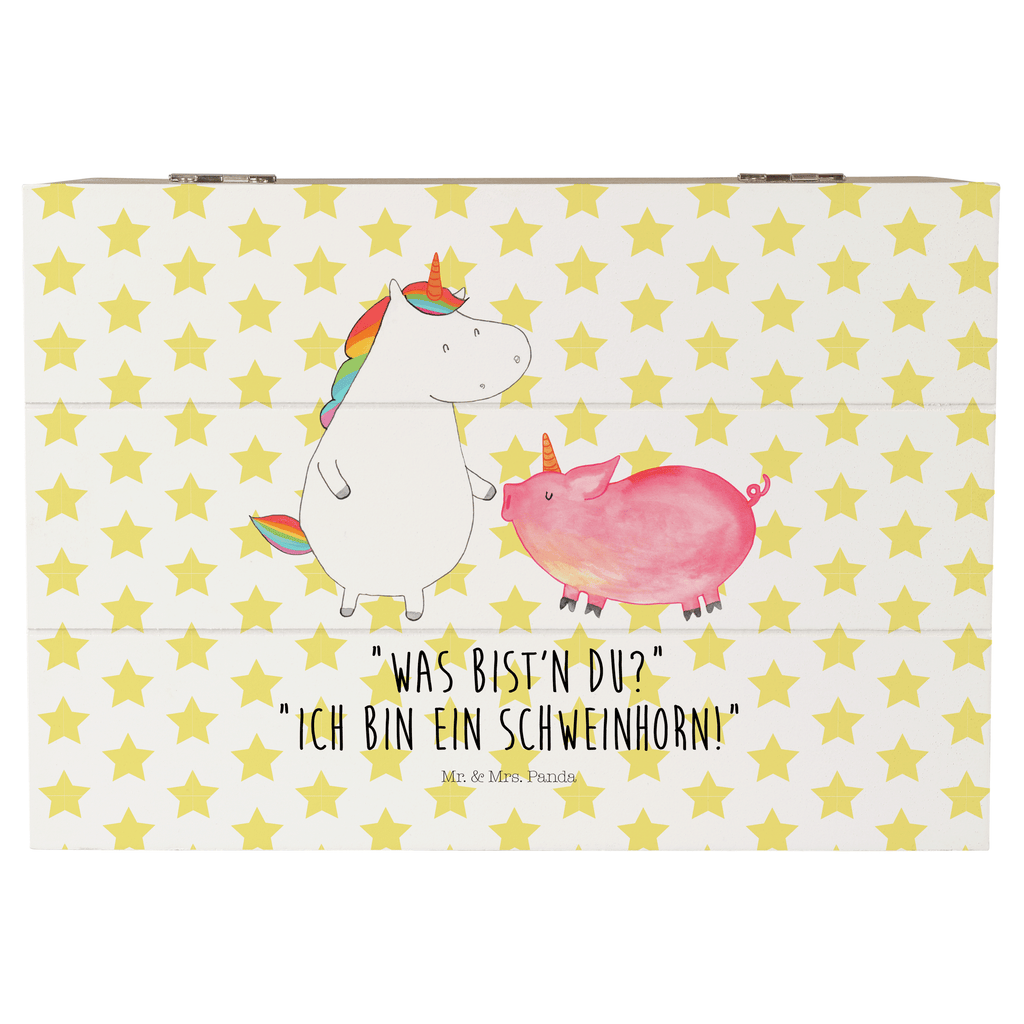 Holzkiste Einhorn + Schweinhorn Holzkiste, Kiste, Schatzkiste, Truhe, Schatulle, XXL, Erinnerungsbox, Erinnerungskiste, Dekokiste, Aufbewahrungsbox, Einhorn, Einhörner, Einhorn Deko, Pegasus, Unicorn, Freundschaft, Schweinhorn, Schwein, Freundin, Schweinchen