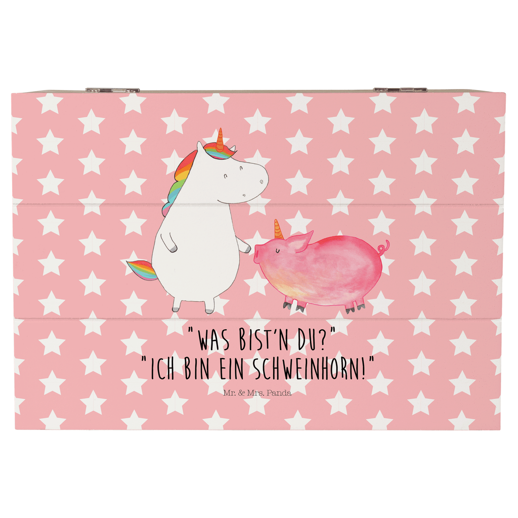 Holzkiste Einhorn + Schweinhorn Holzkiste, Kiste, Schatzkiste, Truhe, Schatulle, XXL, Erinnerungsbox, Erinnerungskiste, Dekokiste, Aufbewahrungsbox, Einhorn, Einhörner, Einhorn Deko, Pegasus, Unicorn, Freundschaft, Schweinhorn, Schwein, Freundin, Schweinchen