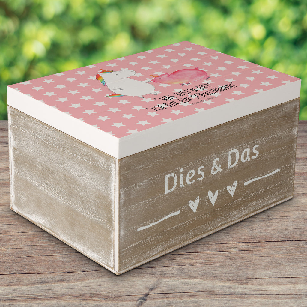 Holzkiste Einhorn + Schweinhorn Holzkiste, Kiste, Schatzkiste, Truhe, Schatulle, XXL, Erinnerungsbox, Erinnerungskiste, Dekokiste, Aufbewahrungsbox, Einhorn, Einhörner, Einhorn Deko, Pegasus, Unicorn, Freundschaft, Schweinhorn, Schwein, Freundin, Schweinchen