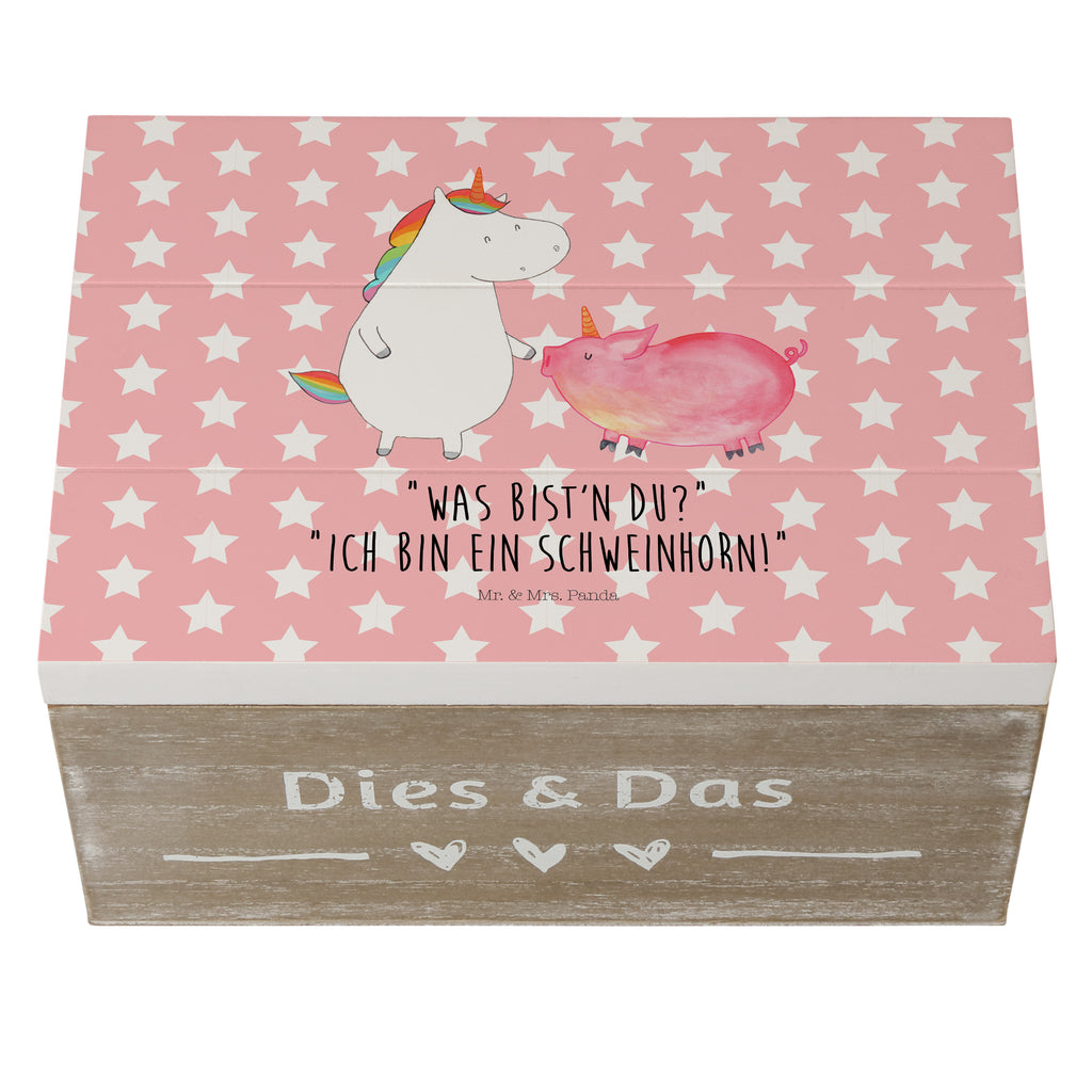 Holzkiste Einhorn + Schweinhorn Holzkiste, Kiste, Schatzkiste, Truhe, Schatulle, XXL, Erinnerungsbox, Erinnerungskiste, Dekokiste, Aufbewahrungsbox, Einhorn, Einhörner, Einhorn Deko, Pegasus, Unicorn, Freundschaft, Schweinhorn, Schwein, Freundin, Schweinchen