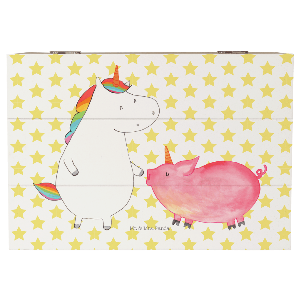 Holzkiste Einhorn + Schweinhorn Holzkiste, Kiste, Schatzkiste, Truhe, Schatulle, XXL, Erinnerungsbox, Erinnerungskiste, Dekokiste, Aufbewahrungsbox, Einhorn, Einhörner, Einhorn Deko, Pegasus, Unicorn, Freundschaft, Schweinhorn, Schwein, Freundin, Schweinchen