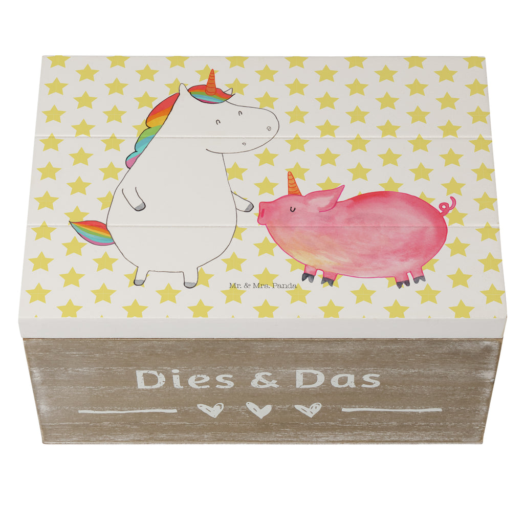 Holzkiste Einhorn + Schweinhorn Holzkiste, Kiste, Schatzkiste, Truhe, Schatulle, XXL, Erinnerungsbox, Erinnerungskiste, Dekokiste, Aufbewahrungsbox, Einhorn, Einhörner, Einhorn Deko, Pegasus, Unicorn, Freundschaft, Schweinhorn, Schwein, Freundin, Schweinchen