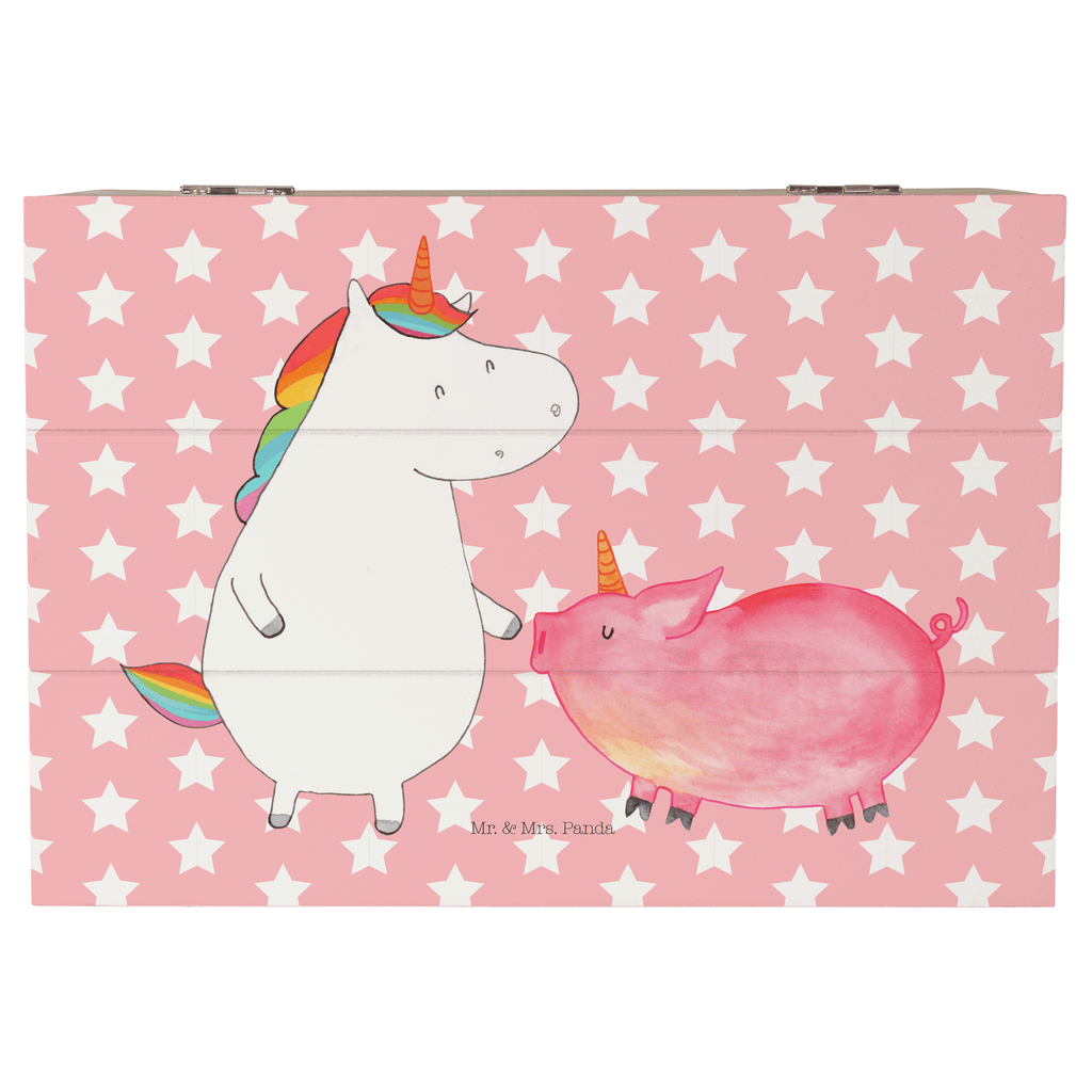 Holzkiste Einhorn + Schweinhorn Holzkiste, Kiste, Schatzkiste, Truhe, Schatulle, XXL, Erinnerungsbox, Erinnerungskiste, Dekokiste, Aufbewahrungsbox, Einhorn, Einhörner, Einhorn Deko, Pegasus, Unicorn, Freundschaft, Schweinhorn, Schwein, Freundin, Schweinchen