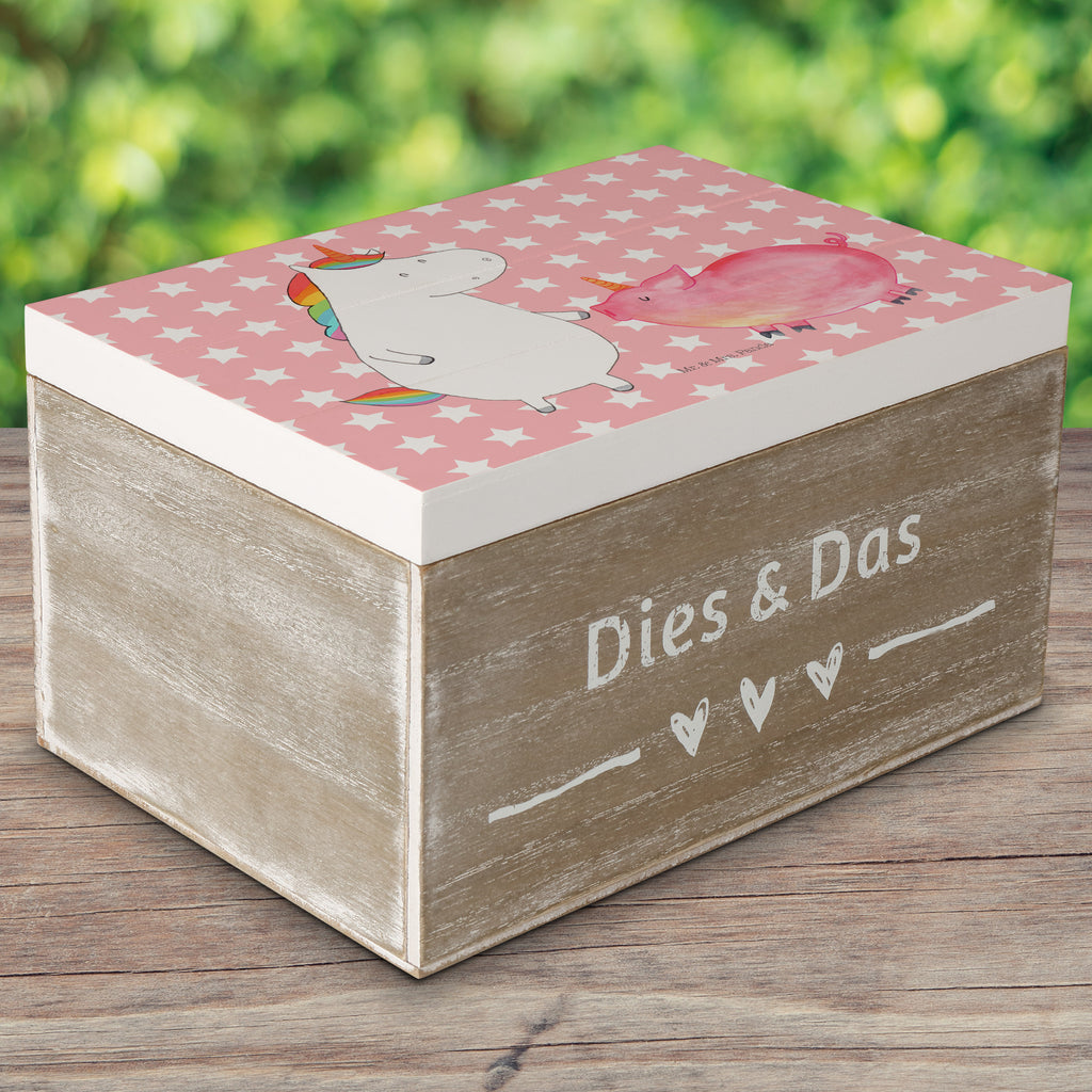 Holzkiste Einhorn + Schweinhorn Holzkiste, Kiste, Schatzkiste, Truhe, Schatulle, XXL, Erinnerungsbox, Erinnerungskiste, Dekokiste, Aufbewahrungsbox, Einhorn, Einhörner, Einhorn Deko, Pegasus, Unicorn, Freundschaft, Schweinhorn, Schwein, Freundin, Schweinchen