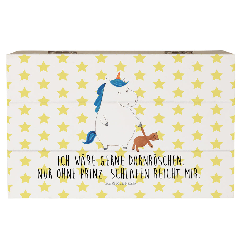 Holzkiste Einhorn Teddy Holzkiste, Kiste, Schatzkiste, Truhe, Schatulle, XXL, Erinnerungsbox, Erinnerungskiste, Dekokiste, Aufbewahrungsbox, Einhorn, Einhörner, Einhorn Deko, Pegasus, Unicorn, schlafen, gute Nacht, Single, Bett, Träumen, Freundin, Singleleben