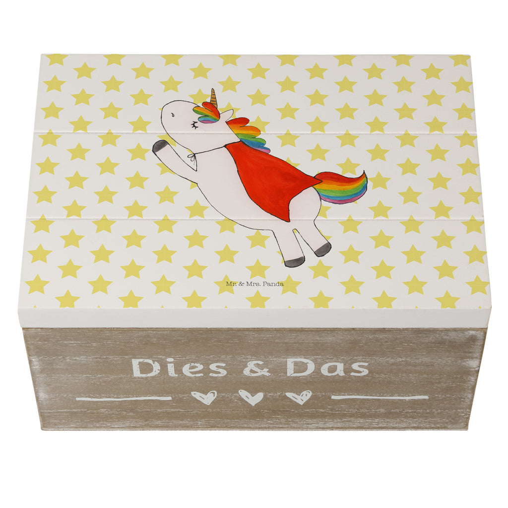 Holzkiste Einhorn Super Holzkiste, Kiste, Schatzkiste, Truhe, Schatulle, XXL, Erinnerungsbox, Erinnerungskiste, Dekokiste, Aufbewahrungsbox, Einhorn, Einhörner, Einhorn Deko, Pegasus, Unicorn, Traummann, Superheld, Held, Freundin, Geschenk, Girl, Mädchen