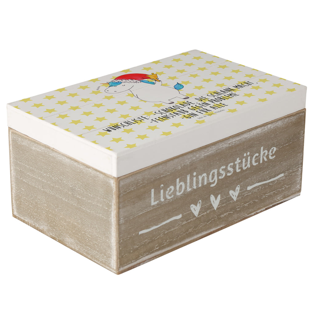 Holzkiste Einhorn Weihnachtsmann Holzkiste, Kiste, Schatzkiste, Truhe, Schatulle, XXL, Erinnerungsbox, Erinnerungskiste, Dekokiste, Aufbewahrungsbox, Einhorn, Einhörner, Einhorn Deko, Pegasus, Unicorn, Gin, Schokolade, Schoki, Weihnachten, Weihnachtsmann, Nikolaus, Wunschzettel, Wunschliste, Feenstaub