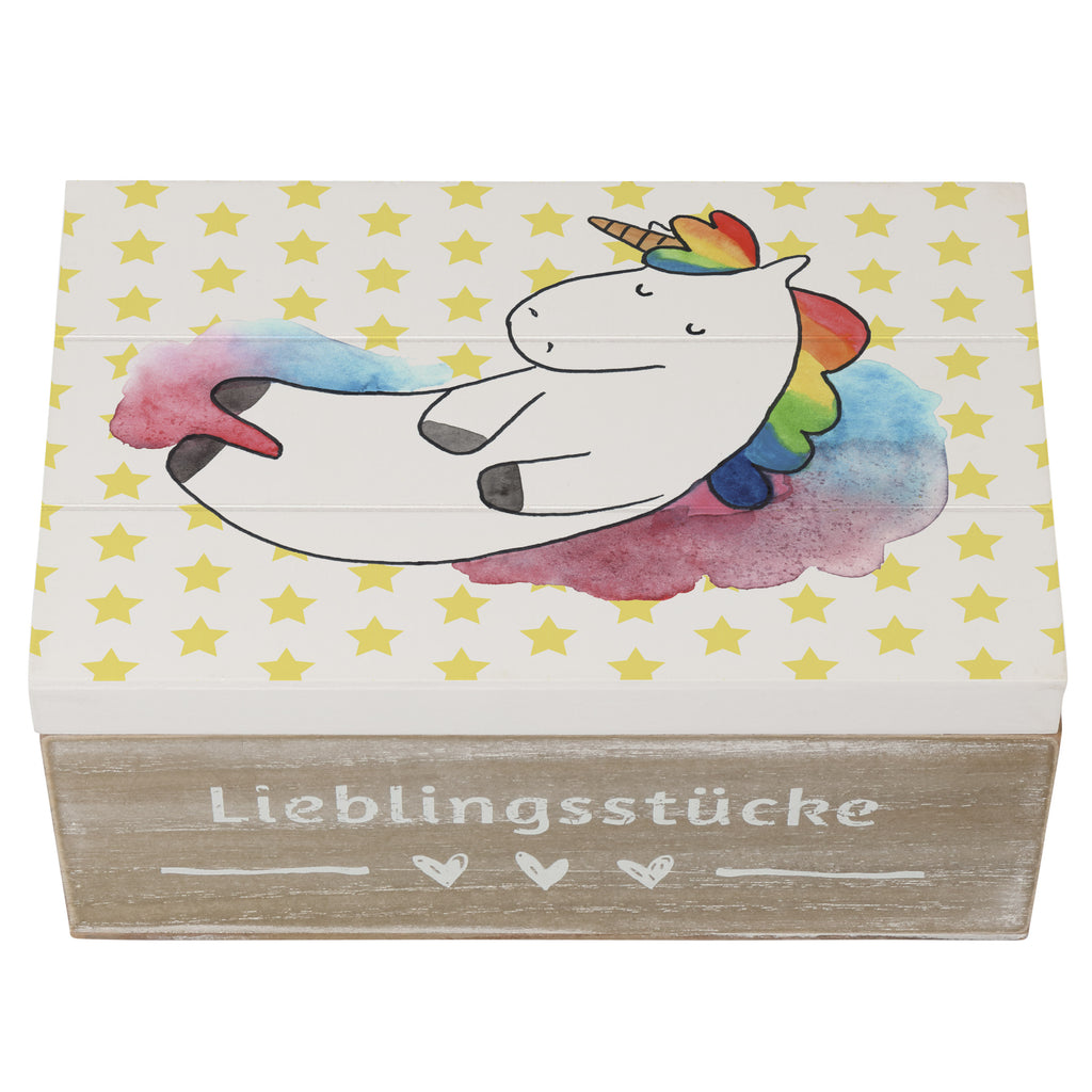 Holzkiste Einhorn Wolke 7 Holzkiste, Kiste, Schatzkiste, Truhe, Schatulle, XXL, Erinnerungsbox, Erinnerungskiste, Dekokiste, Aufbewahrungsbox, Einhorn, Einhörner, Einhorn Deko, Pegasus, Unicorn, verliebt, Menschen, witzig, lustig, Geschenk, Glaube, Realität, Lächeln
