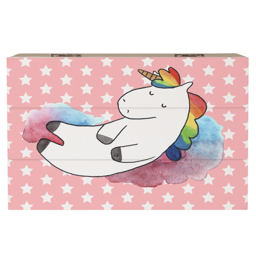 Holzkiste Einhorn Wolke 7 Holzkiste, Kiste, Schatzkiste, Truhe, Schatulle, XXL, Erinnerungsbox, Erinnerungskiste, Dekokiste, Aufbewahrungsbox, Einhorn, Einhörner, Einhorn Deko, Pegasus, Unicorn, verliebt, Menschen, witzig, lustig, Geschenk, Glaube, Realität, Lächeln