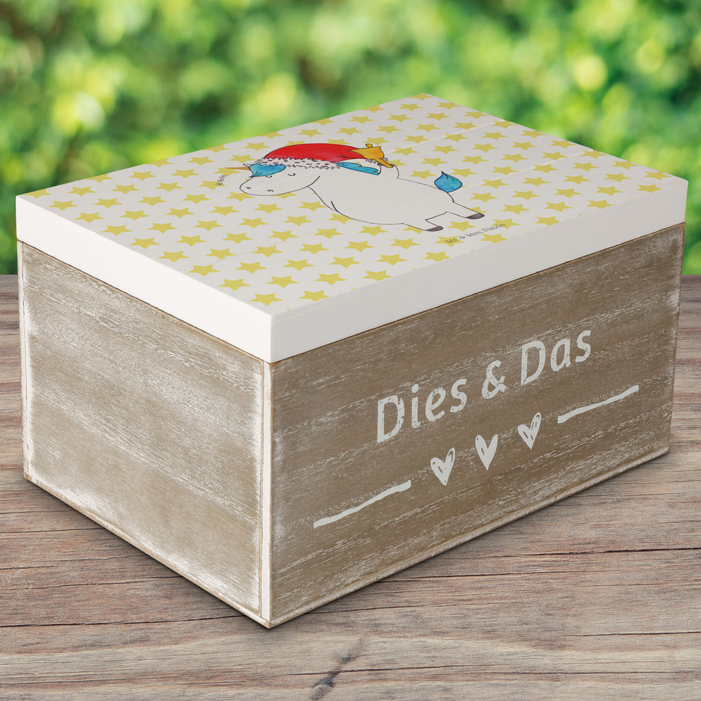 Holzkiste Einhorn Weihnachtsmann Holzkiste, Kiste, Schatzkiste, Truhe, Schatulle, XXL, Erinnerungsbox, Erinnerungskiste, Dekokiste, Aufbewahrungsbox, Einhorn, Einhörner, Einhorn Deko, Pegasus, Unicorn, Gin, Schokolade, Schoki, Weihnachten, Weihnachtsmann, Nikolaus, Wunschzettel, Wunschliste, Feenstaub