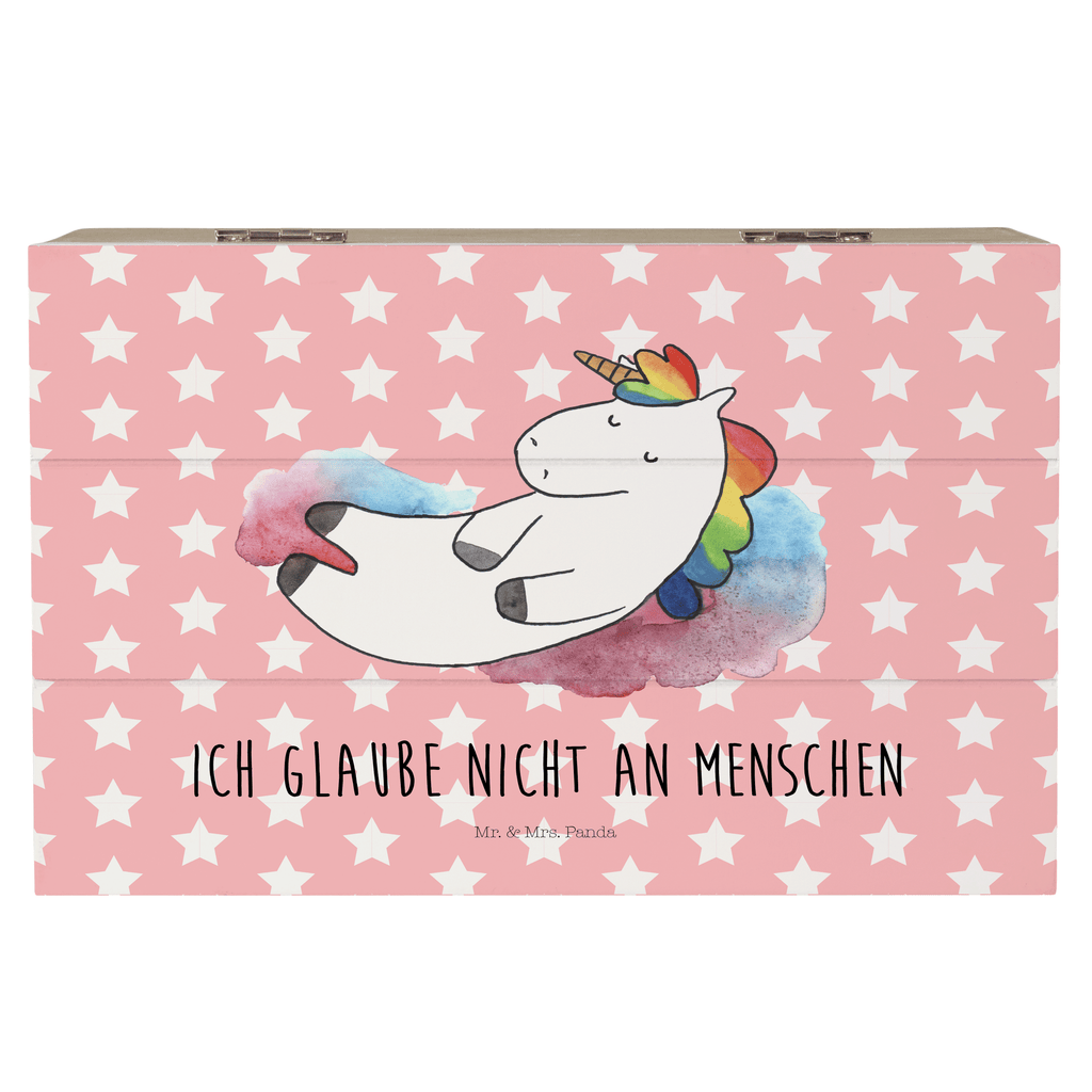 Holzkiste Einhorn Wolke 7 Holzkiste, Kiste, Schatzkiste, Truhe, Schatulle, XXL, Erinnerungsbox, Erinnerungskiste, Dekokiste, Aufbewahrungsbox, Einhorn, Einhörner, Einhorn Deko, Pegasus, Unicorn, verliebt, Menschen, witzig, lustig, Geschenk, Glaube, Realität, Lächeln