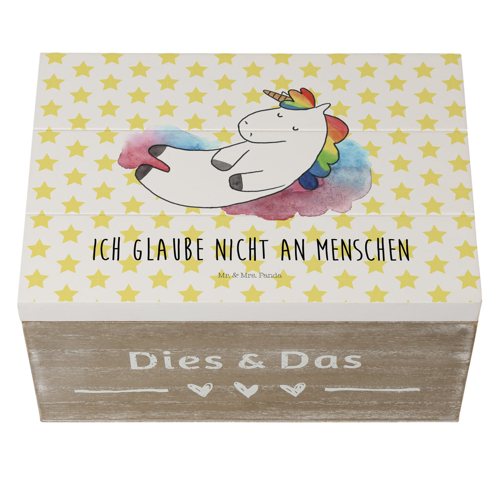 Holzkiste Einhorn Wolke 7 Holzkiste, Kiste, Schatzkiste, Truhe, Schatulle, XXL, Erinnerungsbox, Erinnerungskiste, Dekokiste, Aufbewahrungsbox, Einhorn, Einhörner, Einhorn Deko, Pegasus, Unicorn, verliebt, Menschen, witzig, lustig, Geschenk, Glaube, Realität, Lächeln