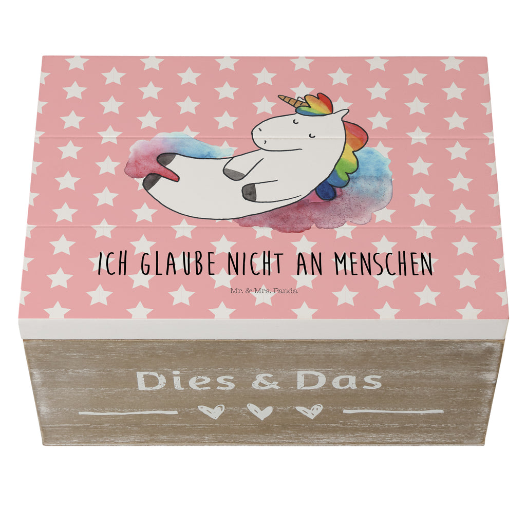 Holzkiste Einhorn Wolke 7 Holzkiste, Kiste, Schatzkiste, Truhe, Schatulle, XXL, Erinnerungsbox, Erinnerungskiste, Dekokiste, Aufbewahrungsbox, Einhorn, Einhörner, Einhorn Deko, Pegasus, Unicorn, verliebt, Menschen, witzig, lustig, Geschenk, Glaube, Realität, Lächeln