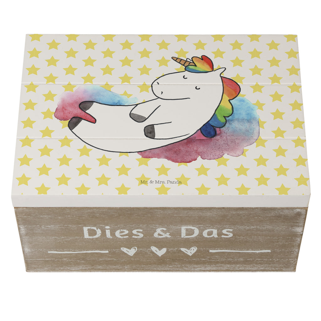 Holzkiste Einhorn Wolke 7 Holzkiste, Kiste, Schatzkiste, Truhe, Schatulle, XXL, Erinnerungsbox, Erinnerungskiste, Dekokiste, Aufbewahrungsbox, Einhorn, Einhörner, Einhorn Deko, Pegasus, Unicorn, verliebt, Menschen, witzig, lustig, Geschenk, Glaube, Realität, Lächeln