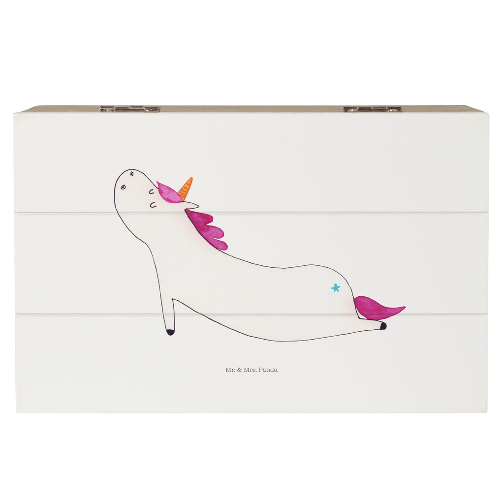 Holzkiste Einhorn Yoga Holzkiste, Kiste, Schatzkiste, Truhe, Schatulle, XXL, Erinnerungsbox, Erinnerungskiste, Dekokiste, Aufbewahrungsbox, Einhorn, Einhörner, Einhorn Deko, Pegasus, Unicorn, Yoga, Namaste, Achtsamkeit, Entspannung, Joga, Yogamatte, Sport, lustig, witzig, süß