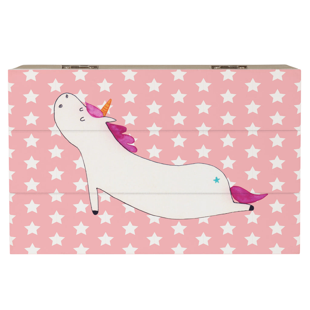 Holzkiste Einhorn Yoga Holzkiste, Kiste, Schatzkiste, Truhe, Schatulle, XXL, Erinnerungsbox, Erinnerungskiste, Dekokiste, Aufbewahrungsbox, Einhorn, Einhörner, Einhorn Deko, Pegasus, Unicorn, Yoga, Namaste, Achtsamkeit, Entspannung, Joga, Yogamatte, Sport, lustig, witzig, süß
