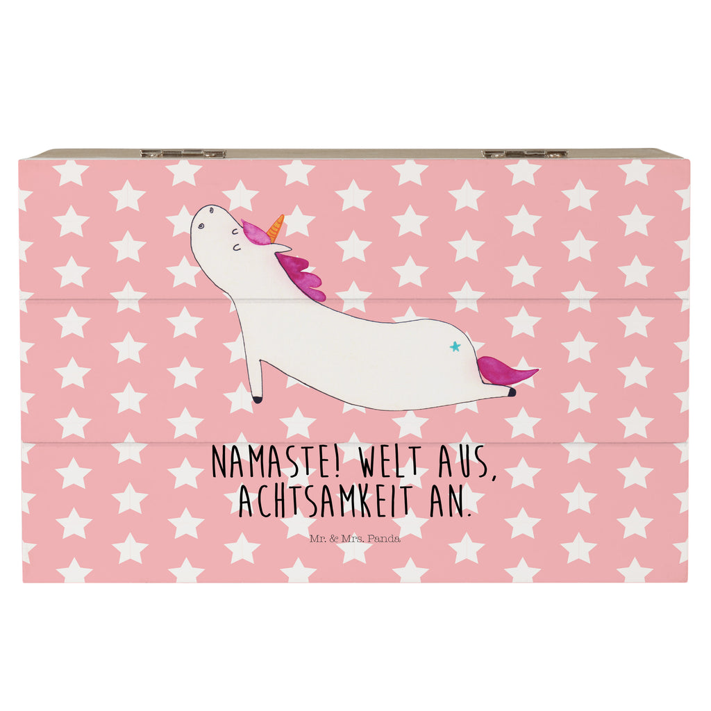 Holzkiste Einhorn Yoga Holzkiste, Kiste, Schatzkiste, Truhe, Schatulle, XXL, Erinnerungsbox, Erinnerungskiste, Dekokiste, Aufbewahrungsbox, Einhorn, Einhörner, Einhorn Deko, Pegasus, Unicorn, Yoga, Namaste, Achtsamkeit, Entspannung, Joga, Yogamatte, Sport, lustig, witzig, süß