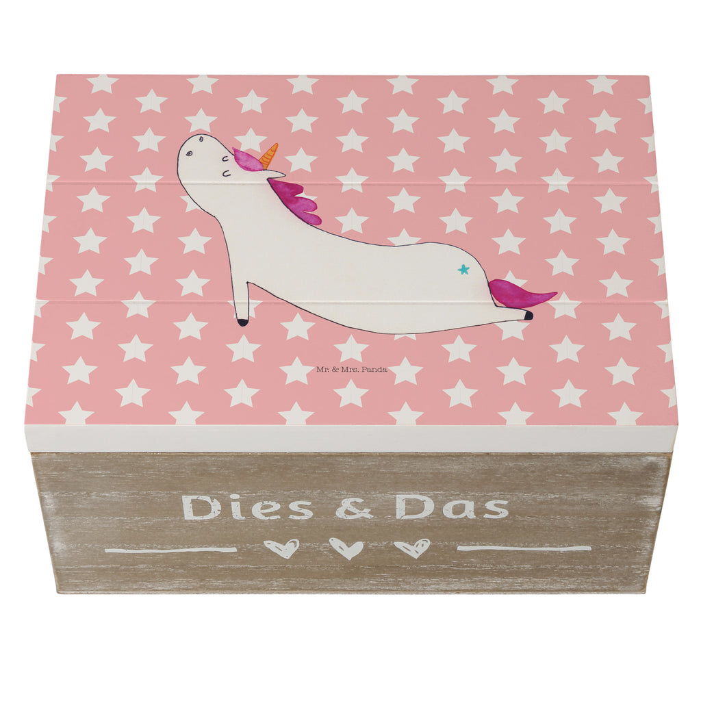 Holzkiste Einhorn Yoga Holzkiste, Kiste, Schatzkiste, Truhe, Schatulle, XXL, Erinnerungsbox, Erinnerungskiste, Dekokiste, Aufbewahrungsbox, Einhorn, Einhörner, Einhorn Deko, Pegasus, Unicorn, Yoga, Namaste, Achtsamkeit, Entspannung, Joga, Yogamatte, Sport, lustig, witzig, süß