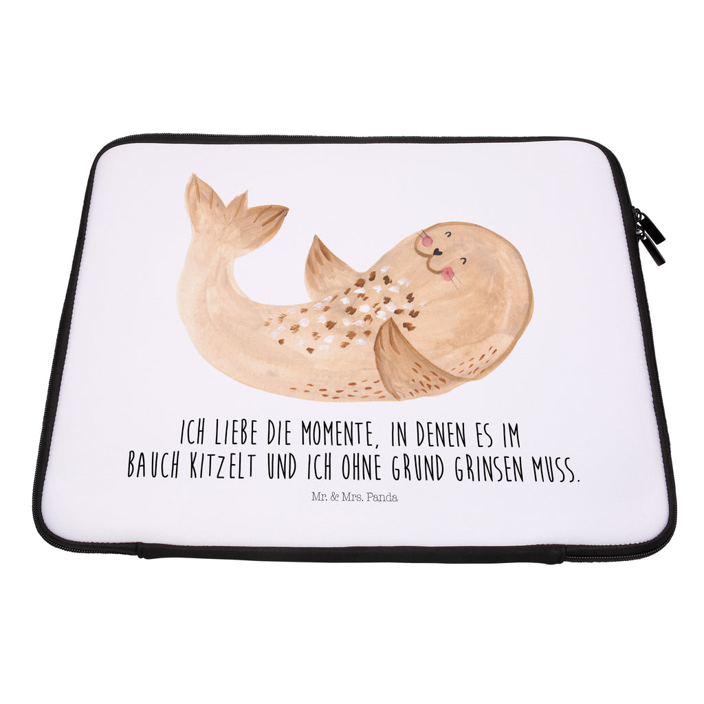 27 x 36 Notebook Tasche  Robbe liegend Notebook Tasche, Laptop, Computertasche, Tasche, Damen, Schutzhülle, Tiermotive, Gute Laune, lustige Sprüche, Tiere, Robbe, Robben, Seehund, Strand, Meerestier, Ostsee, Nordsee, Lachen, Freude