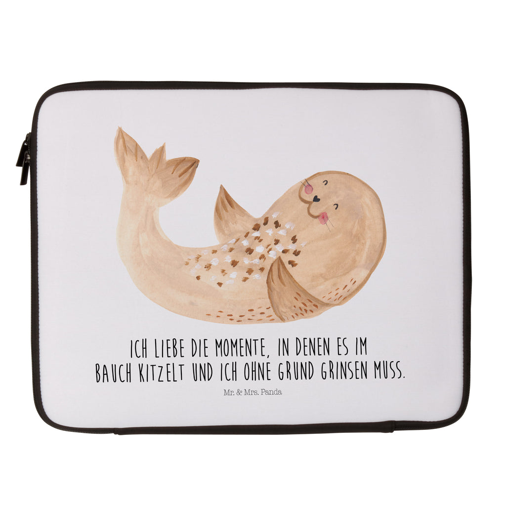 27 x 36 Notebook Tasche  Robbe liegend Notebook Tasche, Laptop, Computertasche, Tasche, Damen, Schutzhülle, Tiermotive, Gute Laune, lustige Sprüche, Tiere, Robbe, Robben, Seehund, Strand, Meerestier, Ostsee, Nordsee, Lachen, Freude