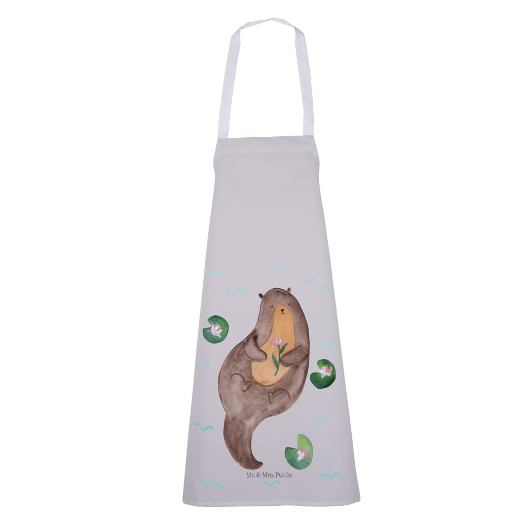 Kochschürze Otter mit Seerose Schürze, Backschürze, Küchenschürze, Grillschürze, Latzschürze, Otter, Fischotter, Seeotter, Otter Seeotter See Otter