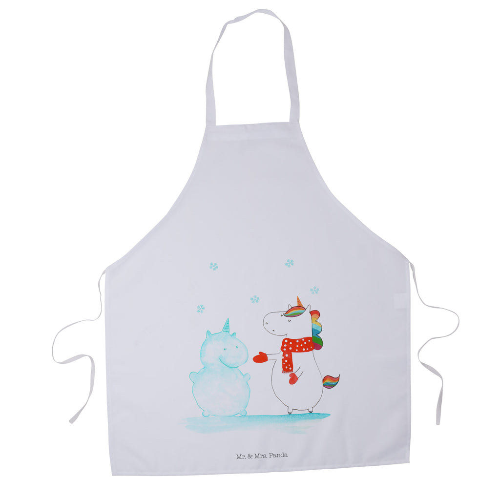 Kochschürze Einhorn Schneemann Schürze, Backschürze, Küchenschürze, Grillschürze, Latzschürze, Einhorn, Einhörner, Einhorn Deko, Pegasus, Unicorn, Schneemann, Winter, Schnee, Kuchen, Weihnachten, kalt, Mütze, Handschuhe, X-Mas