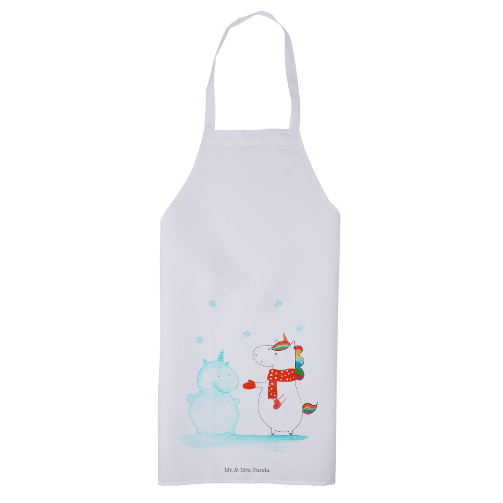 Kochschürze Einhorn Schneemann Schürze, Backschürze, Küchenschürze, Grillschürze, Latzschürze, Einhorn, Einhörner, Einhorn Deko, Pegasus, Unicorn, Schneemann, Winter, Schnee, Kuchen, Weihnachten, kalt, Mütze, Handschuhe, X-Mas