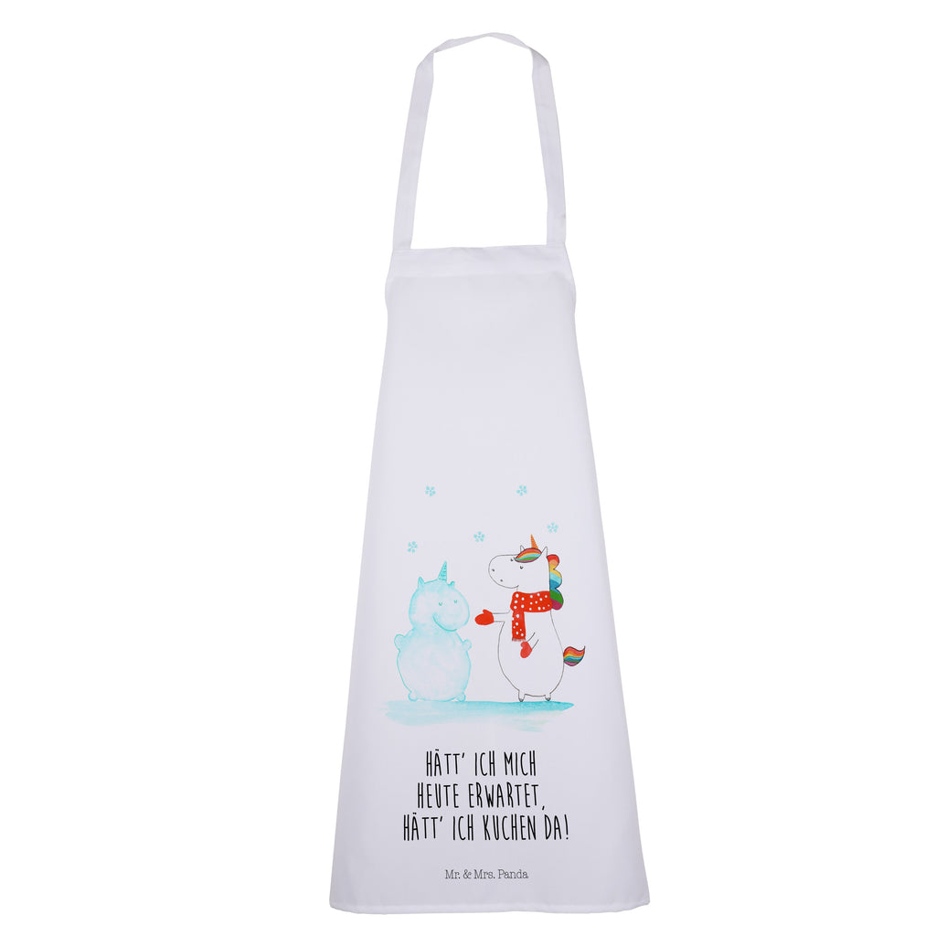 Kochschürze Einhorn Schneemann Schürze, Backschürze, Küchenschürze, Grillschürze, Latzschürze, Einhorn, Einhörner, Einhorn Deko, Pegasus, Unicorn, Schneemann, Winter, Schnee, Kuchen, Weihnachten, kalt, Mütze, Handschuhe, X-Mas
