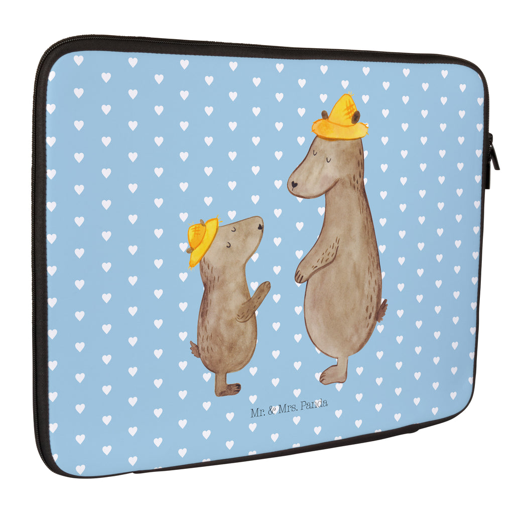 27 x 36 Notebook Tasche  Bären mit Hut Notebook Tasche, Laptop, Computertasche, Tasche, Damen, Schutzhülle, Familie, Vatertag, Muttertag, Bruder, Schwester, Mama, Papa, Oma, Opa, Bär, Bären, Vater, Papi, Paps, Dad, Daddy, Lieblingsmensch, Sohn, Söhne, Kind, Kinder, Vater-Sohn, Family, Vorbild