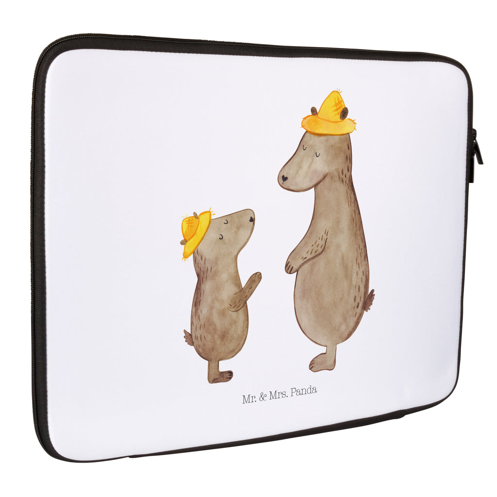 27 x 36 Notebook Tasche  Bären mit Hut Notebook Tasche, Laptop, Computertasche, Tasche, Damen, Schutzhülle, Familie, Vatertag, Muttertag, Bruder, Schwester, Mama, Papa, Oma, Opa, Bär, Bären, Vater, Papi, Paps, Dad, Daddy, Lieblingsmensch, Sohn, Söhne, Kind, Kinder, Vater-Sohn, Family, Vorbild