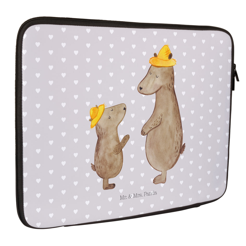 27 x 36 Notebook Tasche  Bären mit Hut Notebook Tasche, Laptop, Computertasche, Tasche, Damen, Schutzhülle, Familie, Vatertag, Muttertag, Bruder, Schwester, Mama, Papa, Oma, Opa, Bär, Bären, Vater, Papi, Paps, Dad, Daddy, Lieblingsmensch, Sohn, Söhne, Kind, Kinder, Vater-Sohn, Family, Vorbild