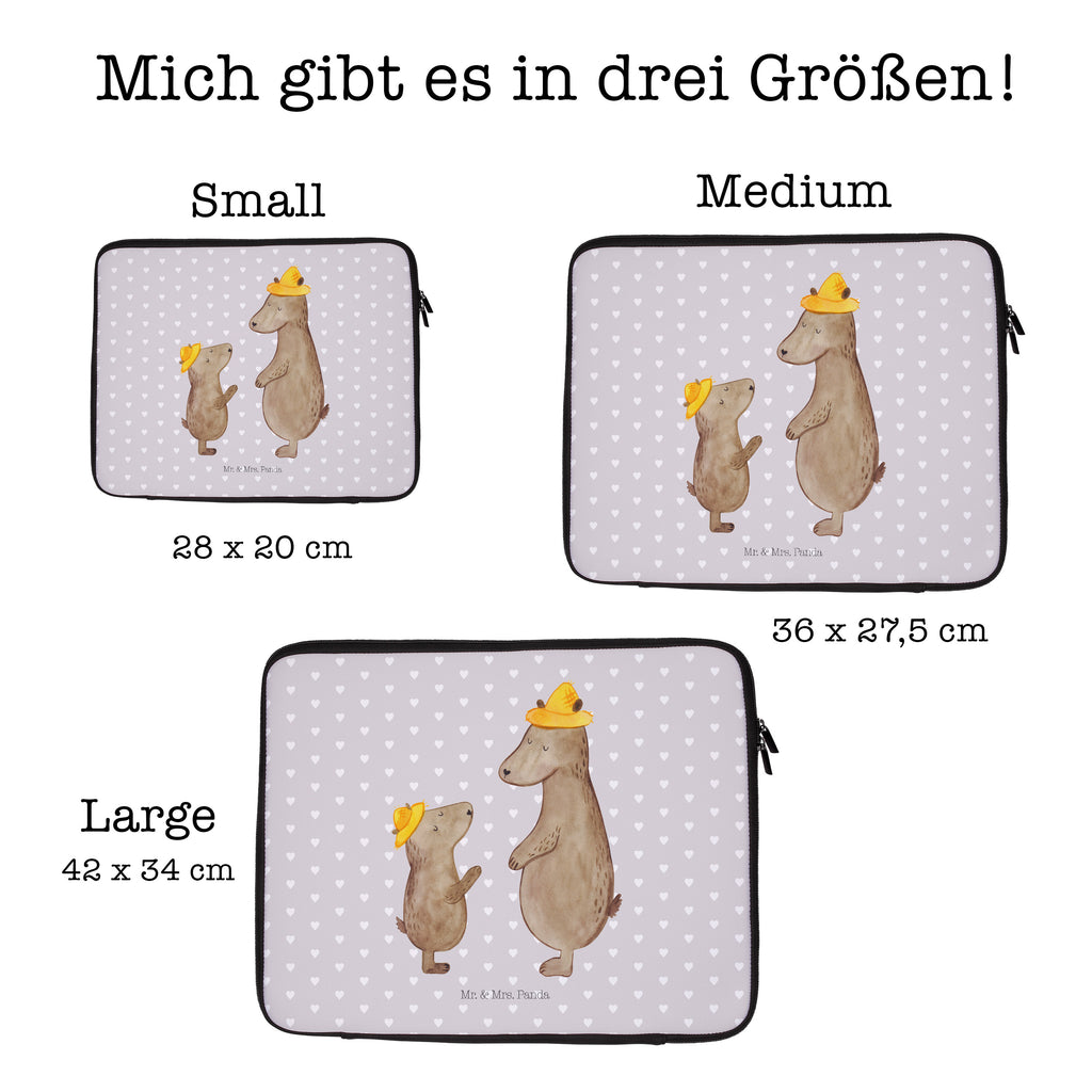27 x 36 Notebook Tasche  Bären mit Hut Notebook Tasche, Laptop, Computertasche, Tasche, Damen, Schutzhülle, Familie, Vatertag, Muttertag, Bruder, Schwester, Mama, Papa, Oma, Opa, Bär, Bären, Vater, Papi, Paps, Dad, Daddy, Lieblingsmensch, Sohn, Söhne, Kind, Kinder, Vater-Sohn, Family, Vorbild