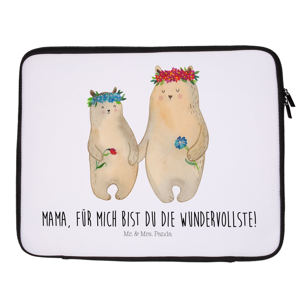 20 x 28 Notebook Tasche  Bären mit Blumenkranz Notebook Tasche, Laptop, Computertasche, Tasche, Familie, Vatertag, Muttertag, Bruder, Schwester, Mama, Papa, Oma, Opa, Bär, Bären, Mutter, Mutti, Mami, Lieblingsmensch, Lieblingsmama, beste Mutter, weltbeste Mama, Geschenk Mama. Muttertag, Tochter, Kind, Kinder, Töchter, Family, Vorbild