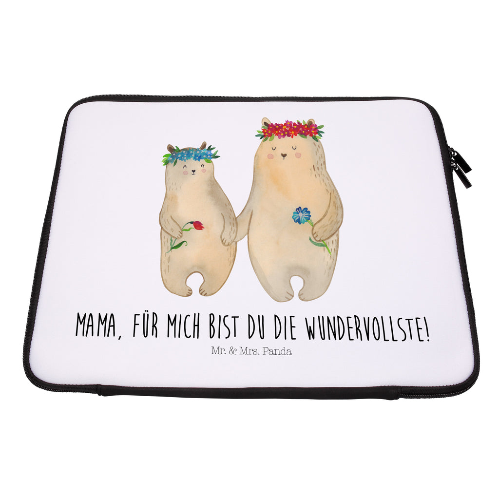 20 x 28 Notebook Tasche  Bären mit Blumenkranz Notebook Tasche, Laptop, Computertasche, Tasche, Familie, Vatertag, Muttertag, Bruder, Schwester, Mama, Papa, Oma, Opa, Bär, Bären, Mutter, Mutti, Mami, Lieblingsmensch, Lieblingsmama, beste Mutter, weltbeste Mama, Geschenk Mama. Muttertag, Tochter, Kind, Kinder, Töchter, Family, Vorbild
