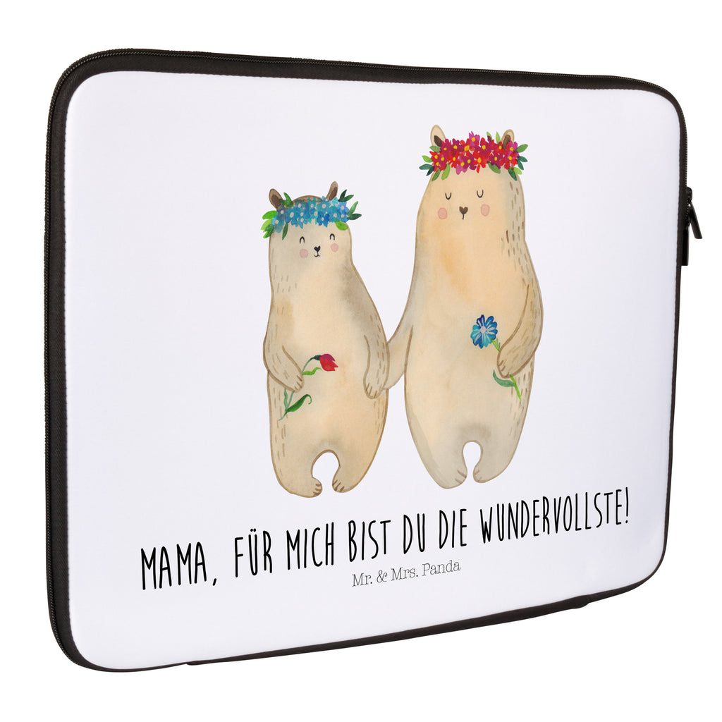 20 x 28 Notebook Tasche  Bären mit Blumenkranz Notebook Tasche, Laptop, Computertasche, Tasche, Familie, Vatertag, Muttertag, Bruder, Schwester, Mama, Papa, Oma, Opa, Bär, Bären, Mutter, Mutti, Mami, Lieblingsmensch, Lieblingsmama, beste Mutter, weltbeste Mama, Geschenk Mama. Muttertag, Tochter, Kind, Kinder, Töchter, Family, Vorbild