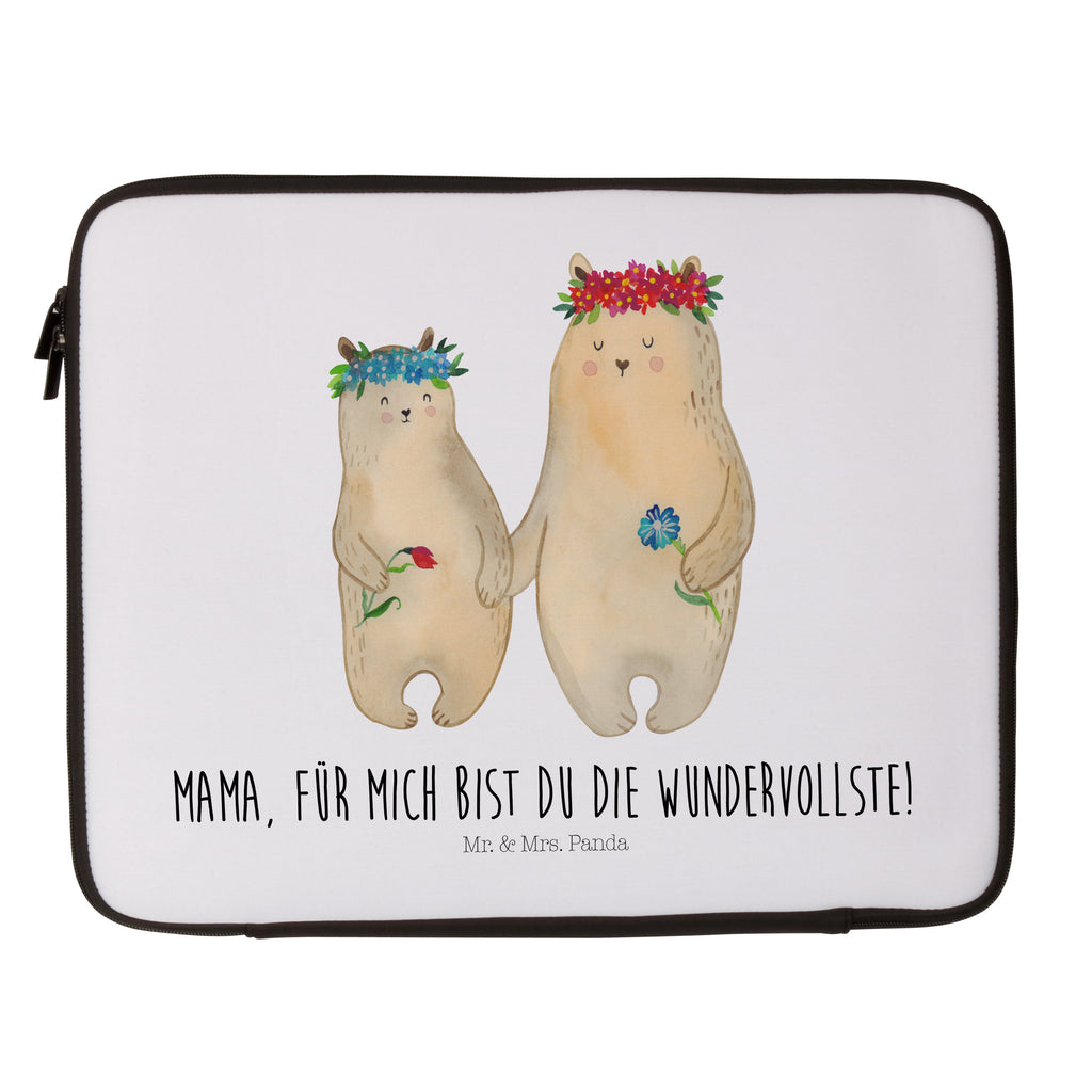 20 x 28 Notebook Tasche  Bären mit Blumenkranz Notebook Tasche, Laptop, Computertasche, Tasche, Familie, Vatertag, Muttertag, Bruder, Schwester, Mama, Papa, Oma, Opa, Bär, Bären, Mutter, Mutti, Mami, Lieblingsmensch, Lieblingsmama, beste Mutter, weltbeste Mama, Geschenk Mama. Muttertag, Tochter, Kind, Kinder, Töchter, Family, Vorbild