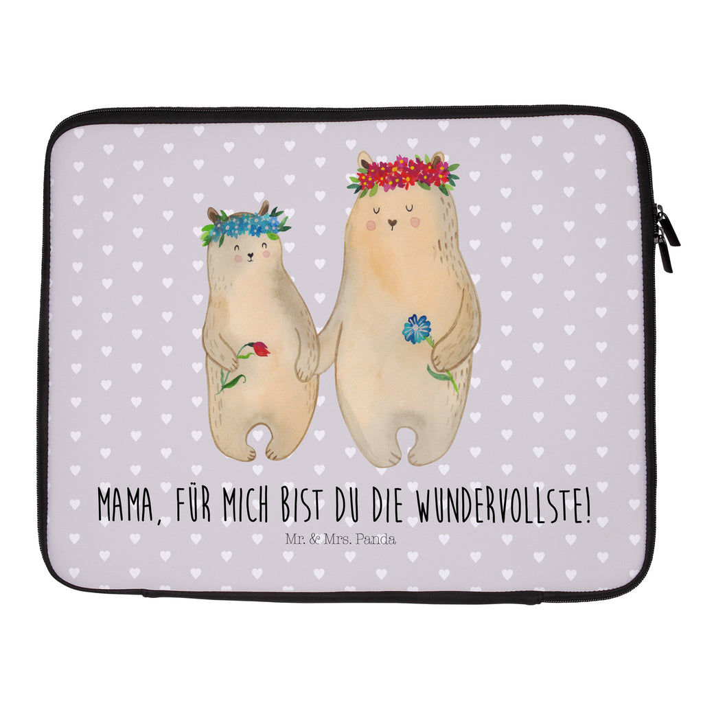 20 x 28 Notebook Tasche  Bären mit Blumenkranz Notebook Tasche, Laptop, Computertasche, Tasche, Familie, Vatertag, Muttertag, Bruder, Schwester, Mama, Papa, Oma, Opa, Bär, Bären, Mutter, Mutti, Mami, Lieblingsmensch, Lieblingsmama, beste Mutter, weltbeste Mama, Geschenk Mama. Muttertag, Tochter, Kind, Kinder, Töchter, Family, Vorbild