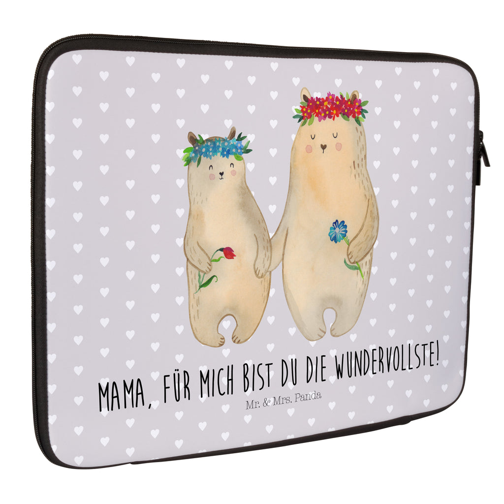 20 x 28 Notebook Tasche  Bären mit Blumenkranz Notebook Tasche, Laptop, Computertasche, Tasche, Familie, Vatertag, Muttertag, Bruder, Schwester, Mama, Papa, Oma, Opa, Bär, Bären, Mutter, Mutti, Mami, Lieblingsmensch, Lieblingsmama, beste Mutter, weltbeste Mama, Geschenk Mama. Muttertag, Tochter, Kind, Kinder, Töchter, Family, Vorbild